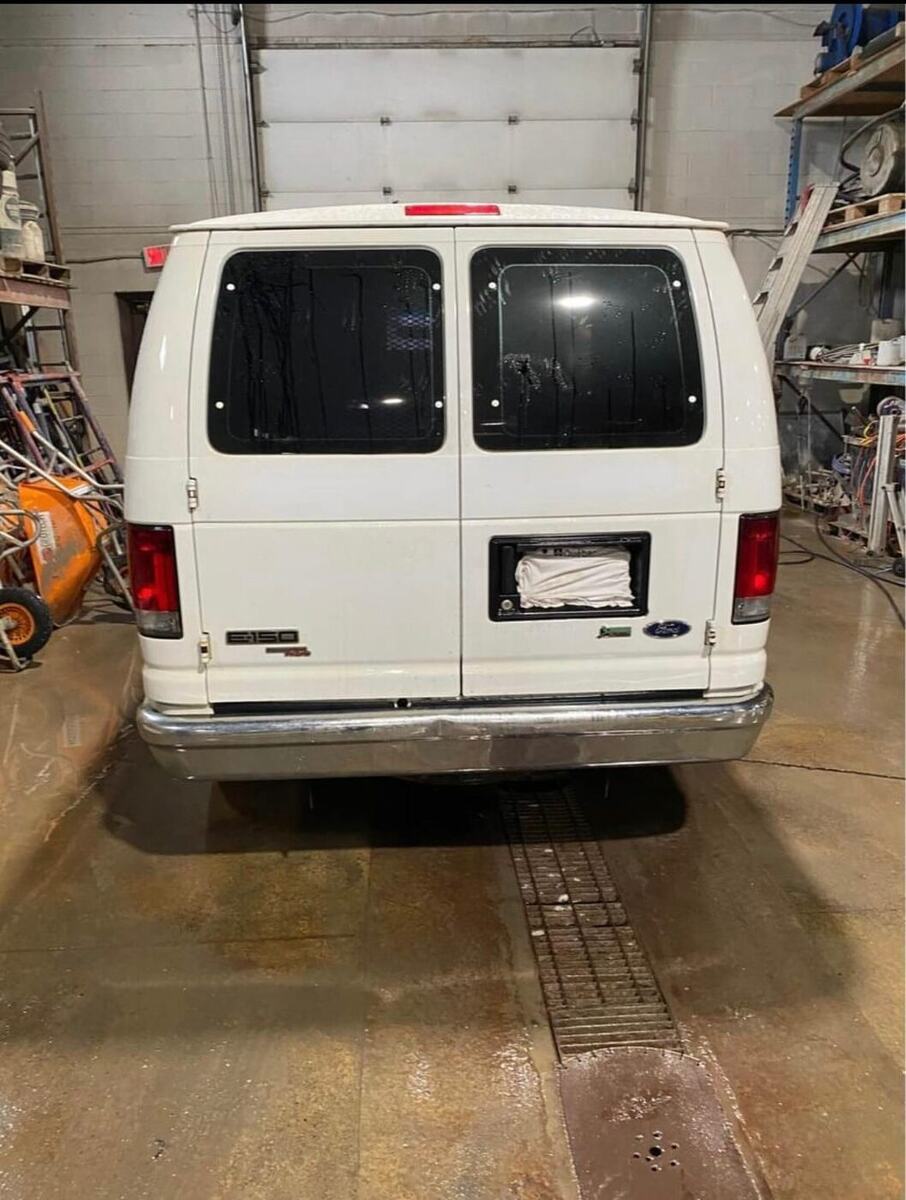 Rear swing-out cargo doors of the Ford E-150 van